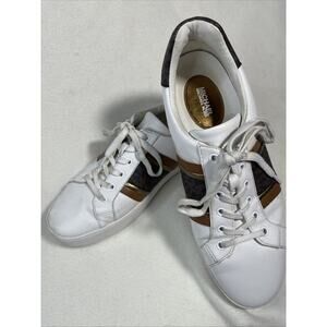 Michael Kors Poppy Stripe Lace Up Shoes Brown/White Size 10M Men’s- EUC!!